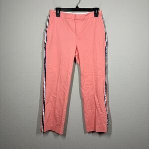 Ecru Womens 4 Straight Leg Chino Pants Pink Cotton Rayon Blend Pockets Casual